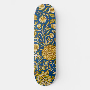 Vintage William Morris Cherwell Blue Floral Art Skateboard
