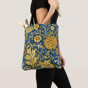 Vintage William Morris Cherwell Blue Floral Art Tote Bag