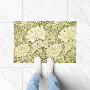 Vintage William Morris Chrysanthemum Pattern Doormat