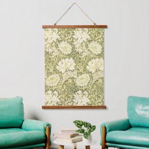 Vintage William Morris Chrysanthemum Pattern Hanging Tapestry