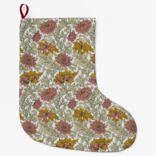 Vintage William Morris Chrysanthemum Pattern Large Christmas Stocking