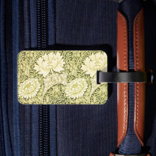 Vintage William Morris Chrysanthemum Pattern Luggage Tag