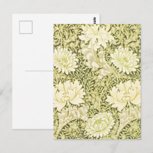 Vintage William Morris Chrysanthemum Pattern Postcard