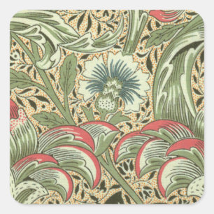 Vintage William Morris Corncockle Flowers Square Sticker