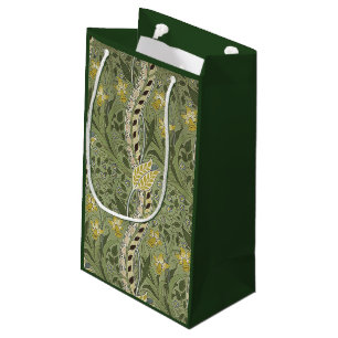 Vintage William Morris Daffodil Flowers Yellow     Small Gift Bag