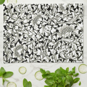 Vintage William Morris Decorative Textile Pattern Tea Towel