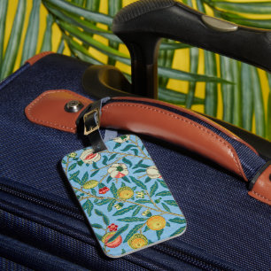 Vintage William Morris 'Four Fruits' Pattern Luggage Tag