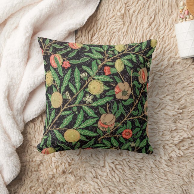 Vintage William Morris Fruit Leaves Cushion (Blanket)