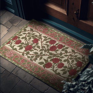 Vintage William Morris Intertwined Roses Elegant Doormat