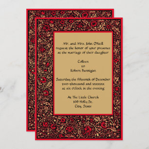 Vintage William Morris Kelmscott Floral Wedding Invitation