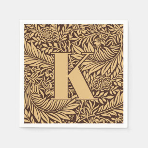 Vintage William Morris Larkspur Pattern Monogram Napkin