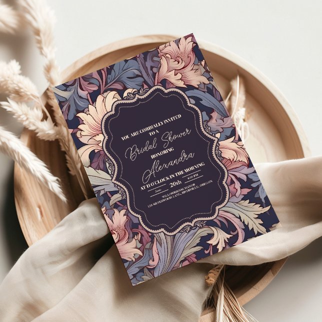 Vintage William Morris Lavender Bridal Invitation (Creator Uploaded)