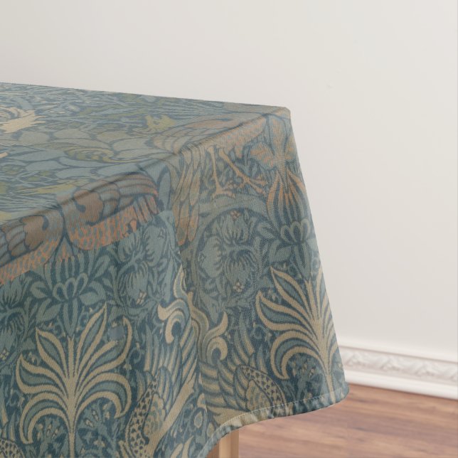 Vintage William Morris Peacock and Dragon Tablecloth (In Situ)