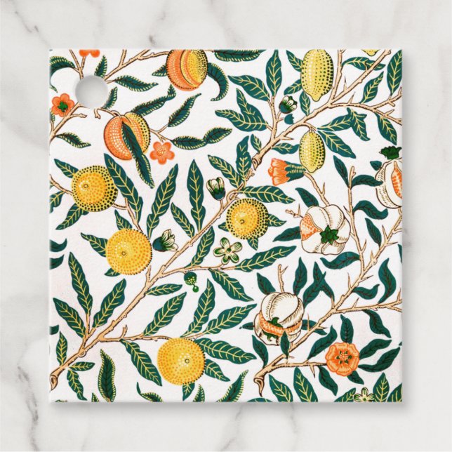 VINTAGE WILLIAM MORRIS "POMEGRANATES" FAVOUR TAG (Front)