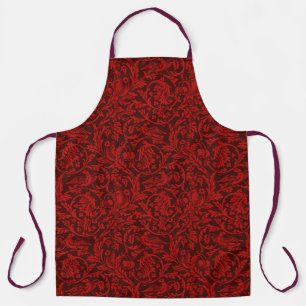 Vintage William Morris Red Birds Foliage Fruit     Apron