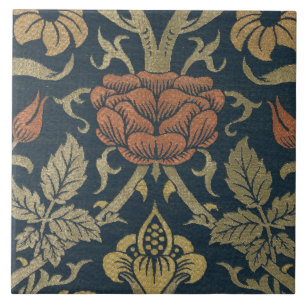 Vintage William Morris Rose and Lily Ceramic Tile