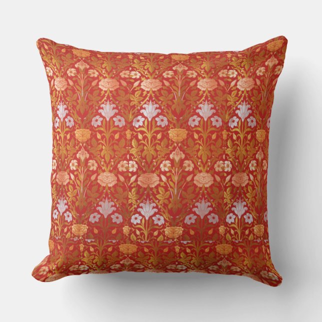 Vintage William Morris Rose and Lily Cushion (Front)