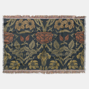 Vintage William Morris Rose and Lily Throw Blanket