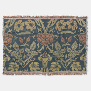 Vintage William Morris Rose and Lily Throw Blanket