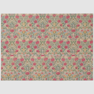 Vintage William Morris Rose Pink Yellow Bird Flor Tissue Paper