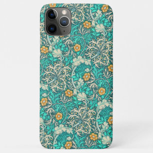 Vintage William Morris Seaweed Pattern Turquoise iPhone 11 Pro Max Case