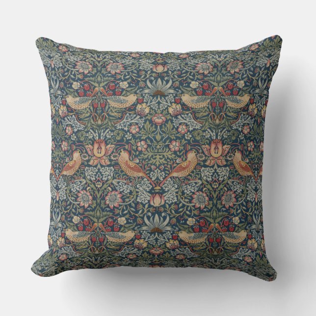 Vintage William Morris Strawberry Thief Cushion (Front)