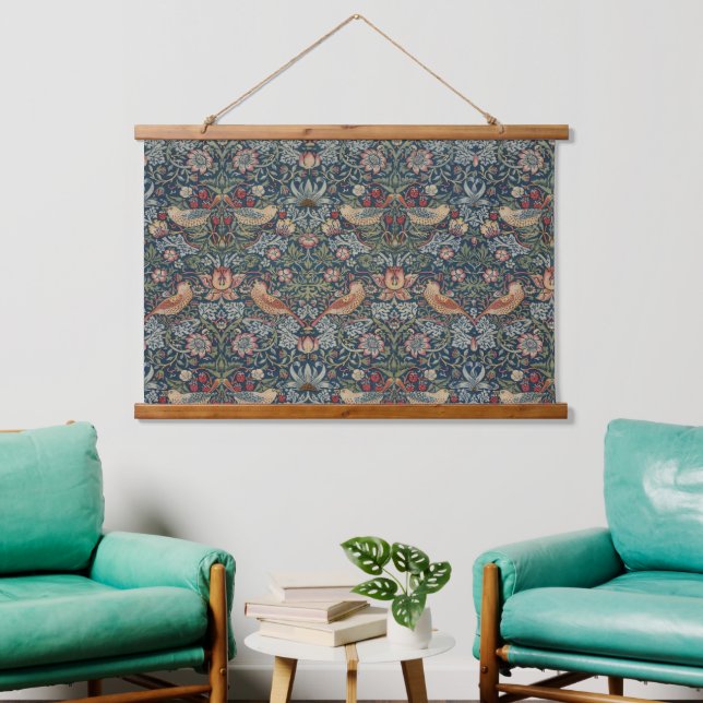Vintage William Morris Strawberry Thief  Hanging Tapestry (Living Room)