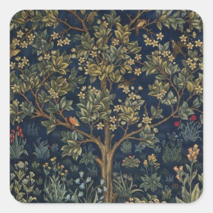 Vintage William Morris–Tree of Life  Square Sticker