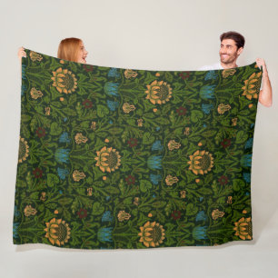 Vintage William Morris Violet and Columbine Fleece Blanket