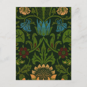 Vintage William Morris Violet and Columbine Holiday Postcard