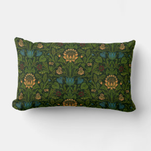 Vintage William Morris Violet and Columbine Lumbar Cushion
