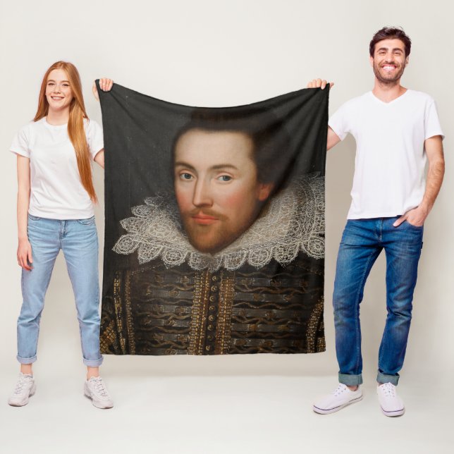 Vintage William Shakespeare Portrait Fleece Blanket (In Situ)