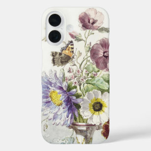 Vintage William van Leen Floral Butterfly Art iPhone 16 Case