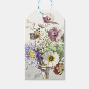 Vintage William van Leen Floral Butterfly Art Gift Tags