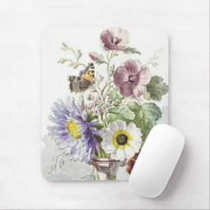 Vintage William van Leen Floral Butterfly Art Mouse Pad