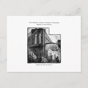 Vintage Williamsburg Brooklyn Bridge New York City Postcard
