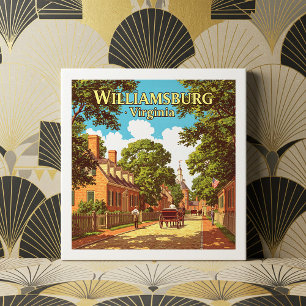 Vintage Williamsburg Virginia Ceramic Tile