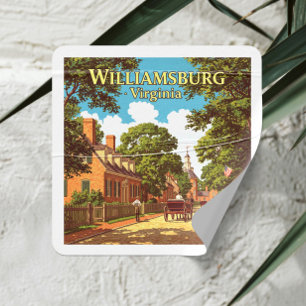 Vintage Williamsburg Virginia Square Sticker