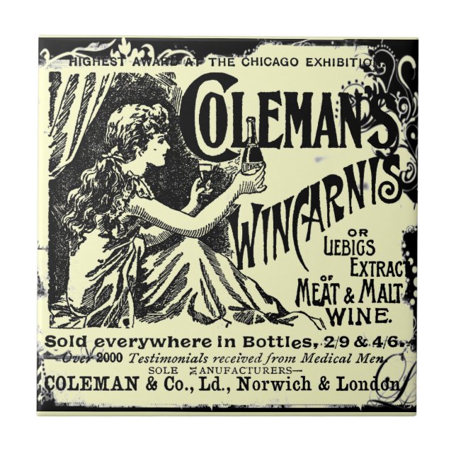 Vintage Wincarnis Tonic Ad Tile (Front)