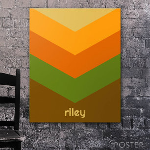 Vintage Windbreaker Color Block Darts Custom Name Poster