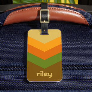 Vintage Windbreaker Colour Block Darts Custom Name Luggage Tag