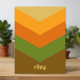 Vintage Windbreaker Colour Block Darts Custom Name Postcard