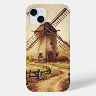 Vintage Windmill iPhone 15 Mini Case