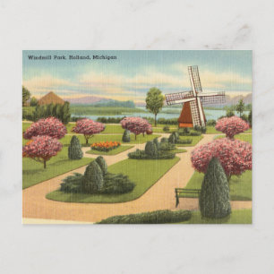 Vintage, Windmill Park, Holland, Michigan Postcard