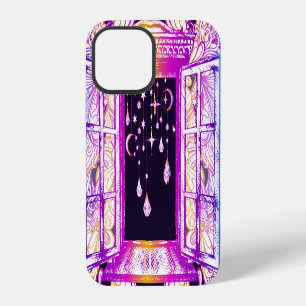 Vintage window, floral ornament: colourful. iPhone 12 case