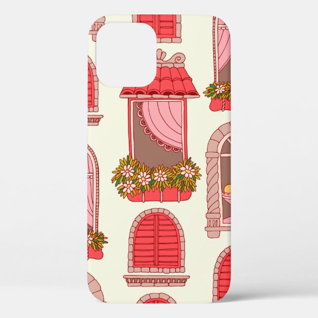 Vintage window pattern illustration Case-Mate iPhone case (Back)
