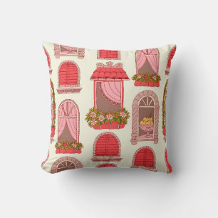 Vintage window pattern illustration cushion