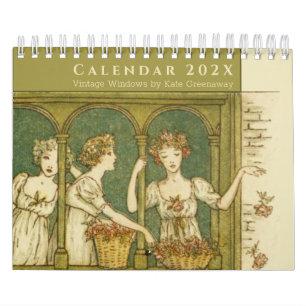 Vintage Windows by Kate Greenaway Girls & Children Calendar