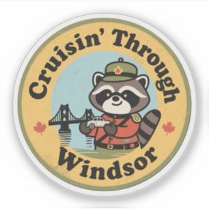 Vintage Windsor Ontario Racoon Road Trip