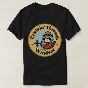 Vintage Windsor Ontario Racoon Road Trip T-Shirt
